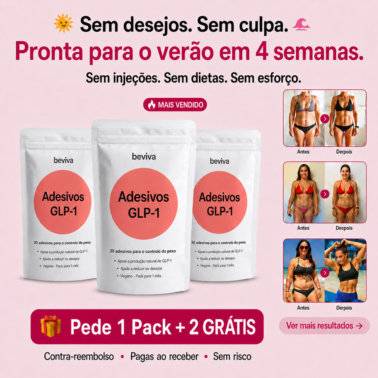 GLP-1 Adesivos Emagrecedores (30 + 30 GRÁTIS)